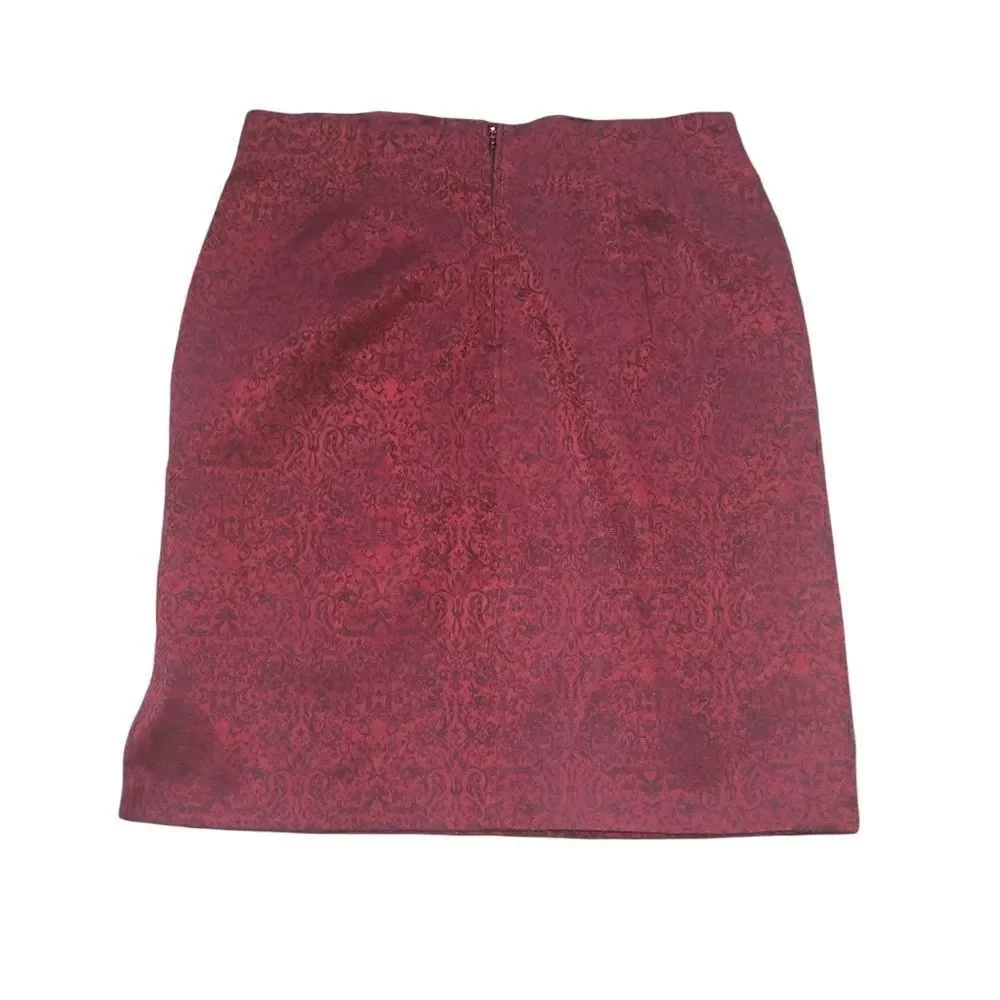 Red and black embossed skirt